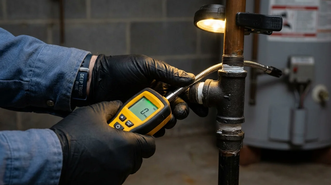 Gas leak detection with electronic sniffer by Johns Plumbing LLC in McAlester
